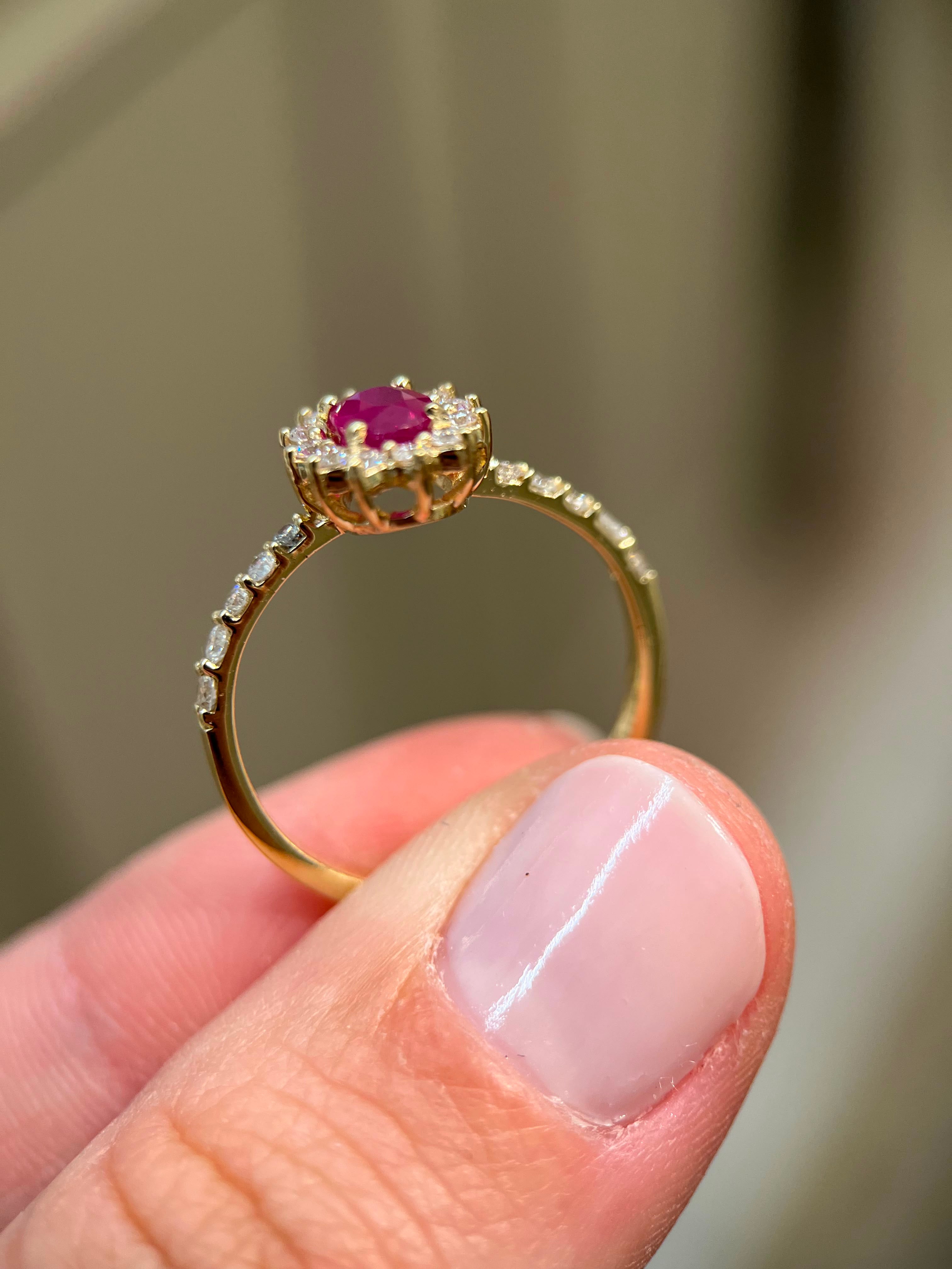 Anel Dégradé com Rubi e Diamantes