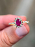 Anel Dégradé com Rubi e Diamantes