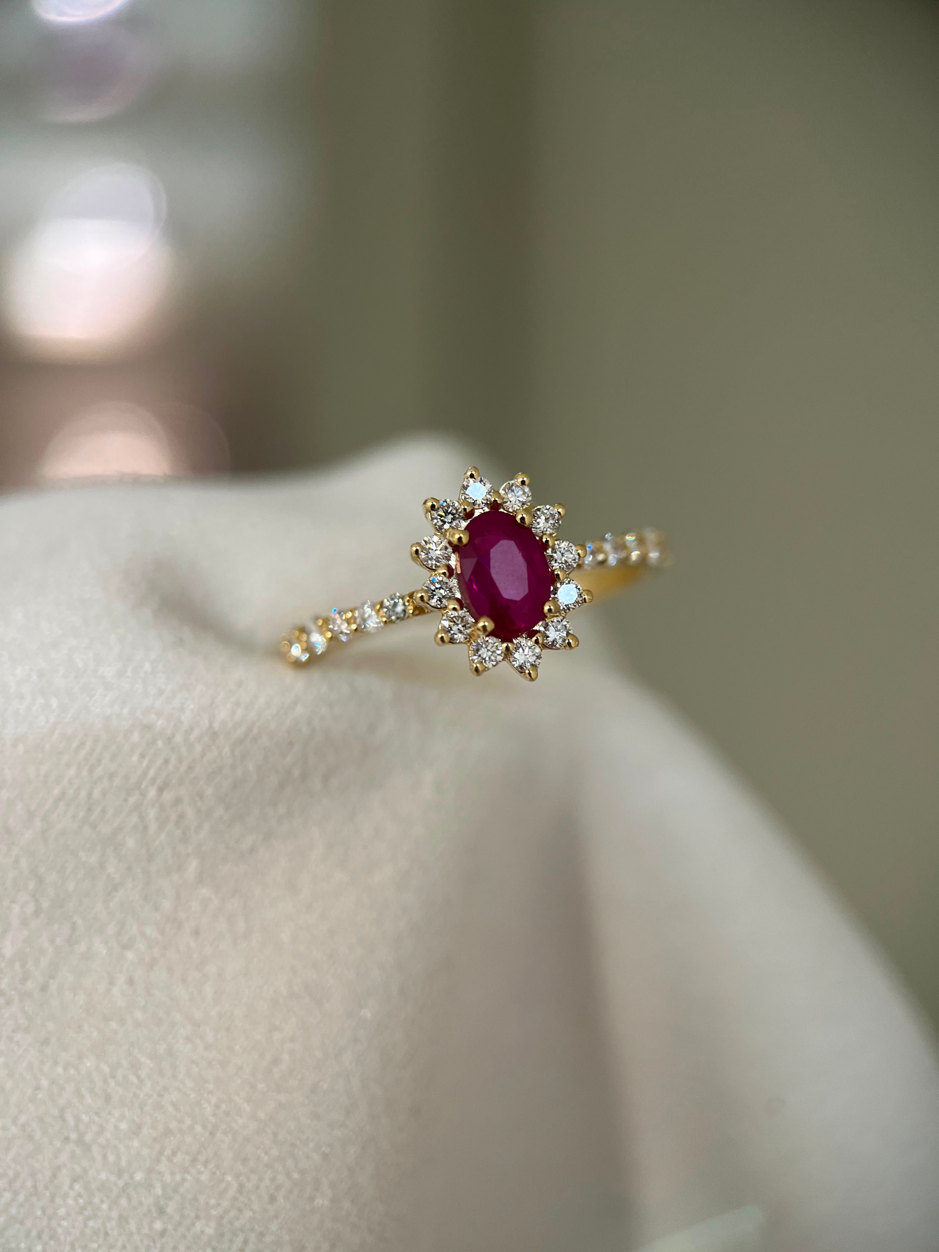 Anel Dégradé com Rubi e Diamantes