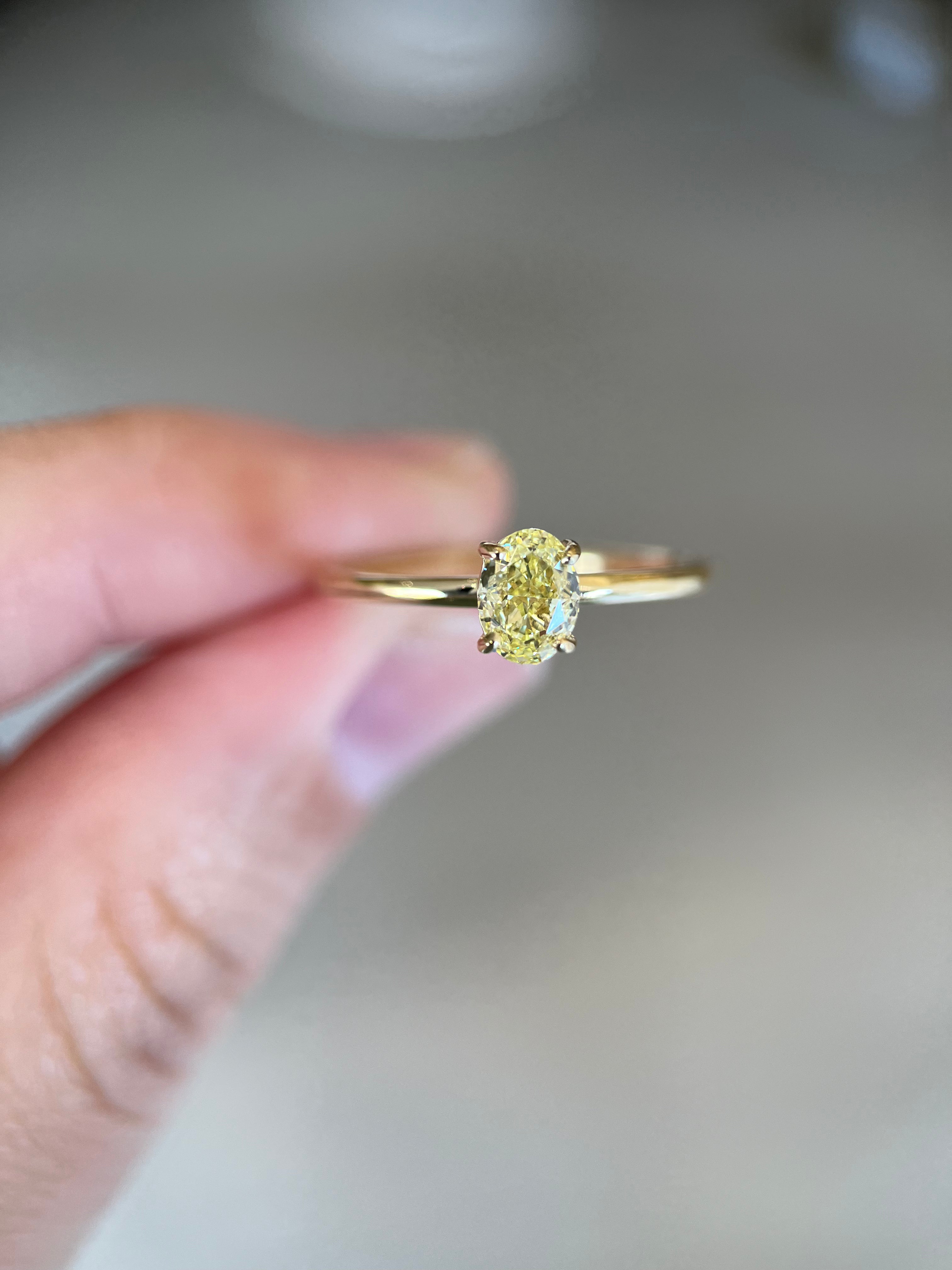 Solitário Fancy Yellow 0.60ct