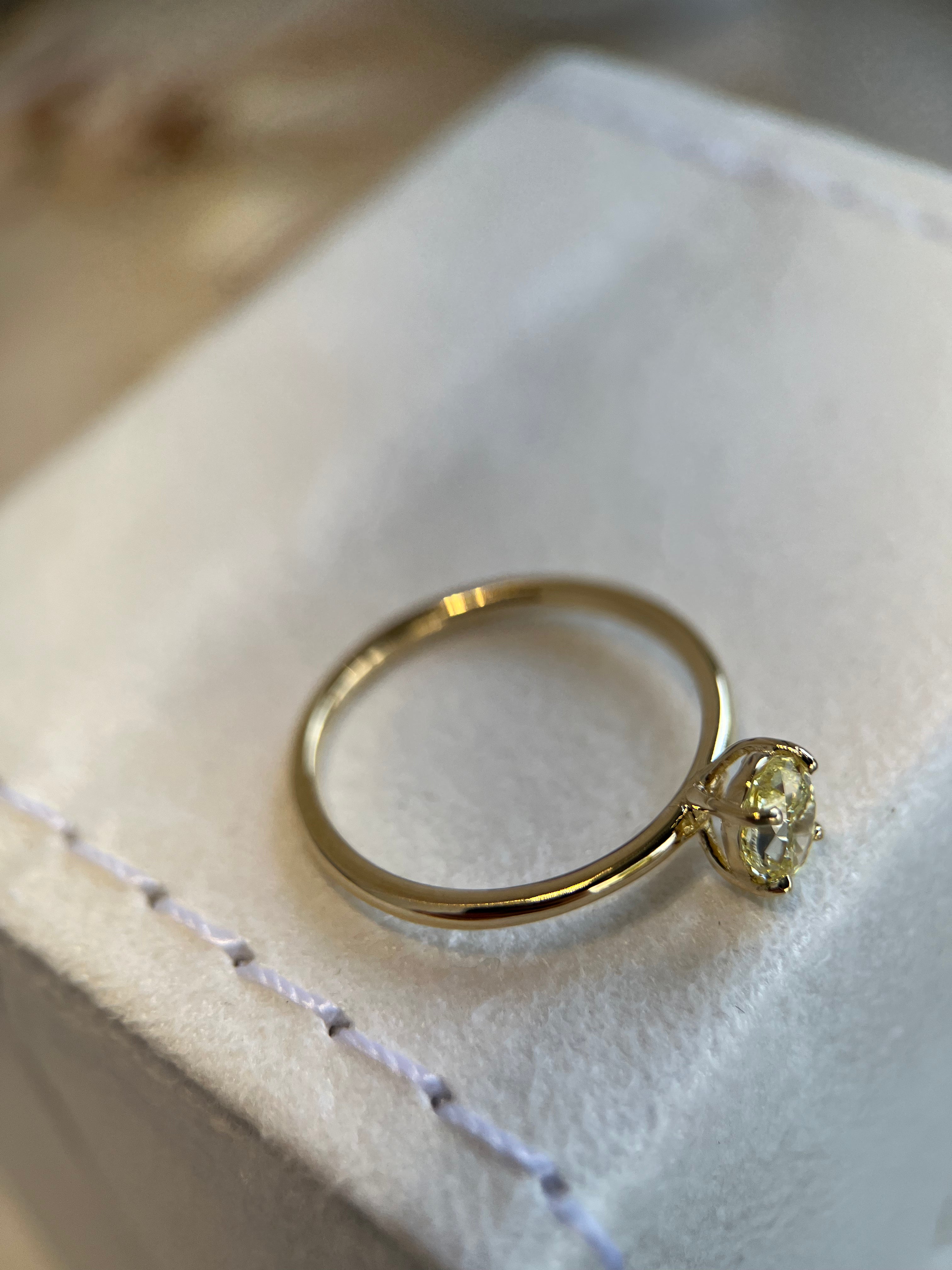 Solitário Fancy Yellow 0.60ct
