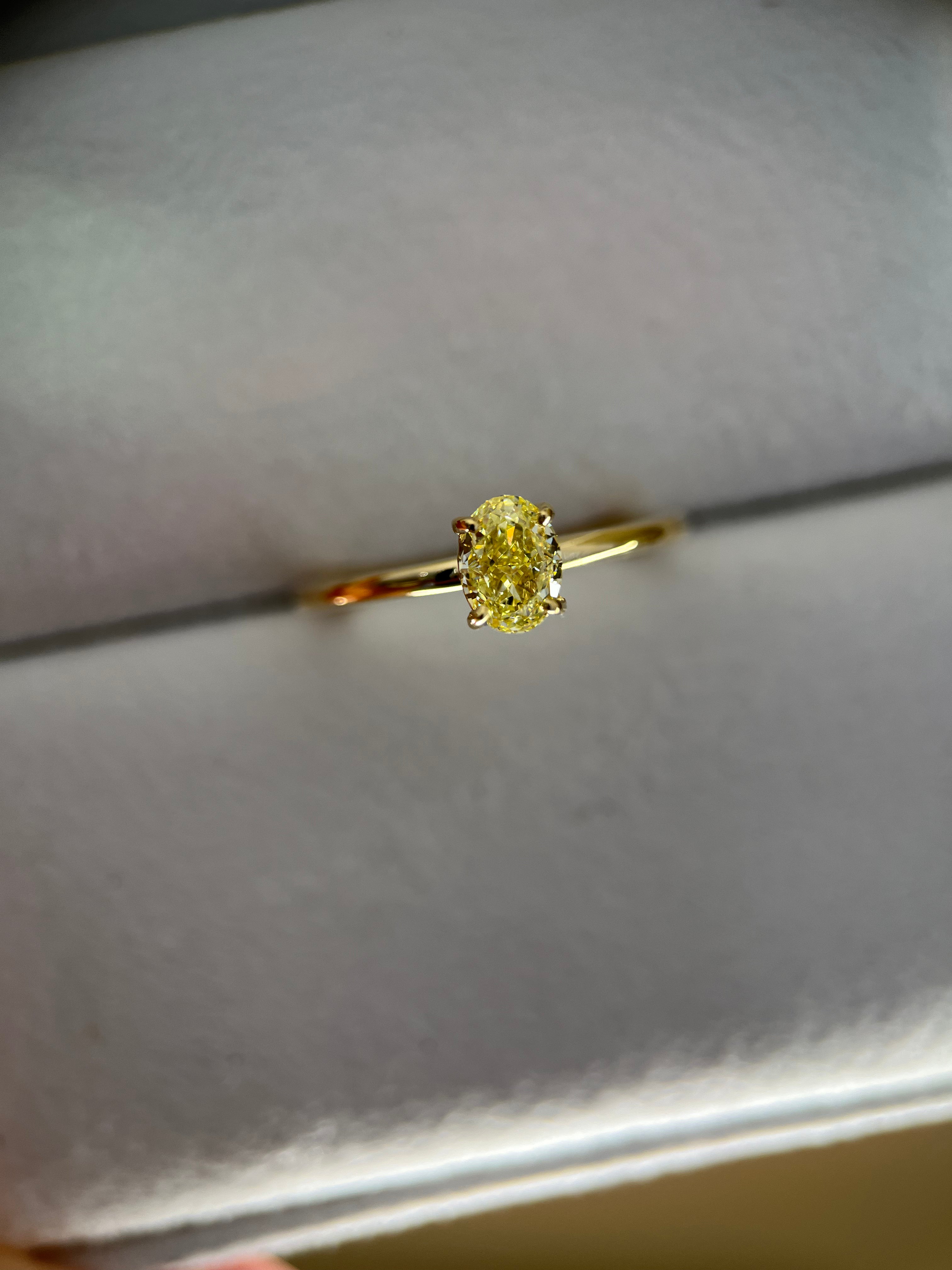 Solitário Fancy Yellow 0.60ct