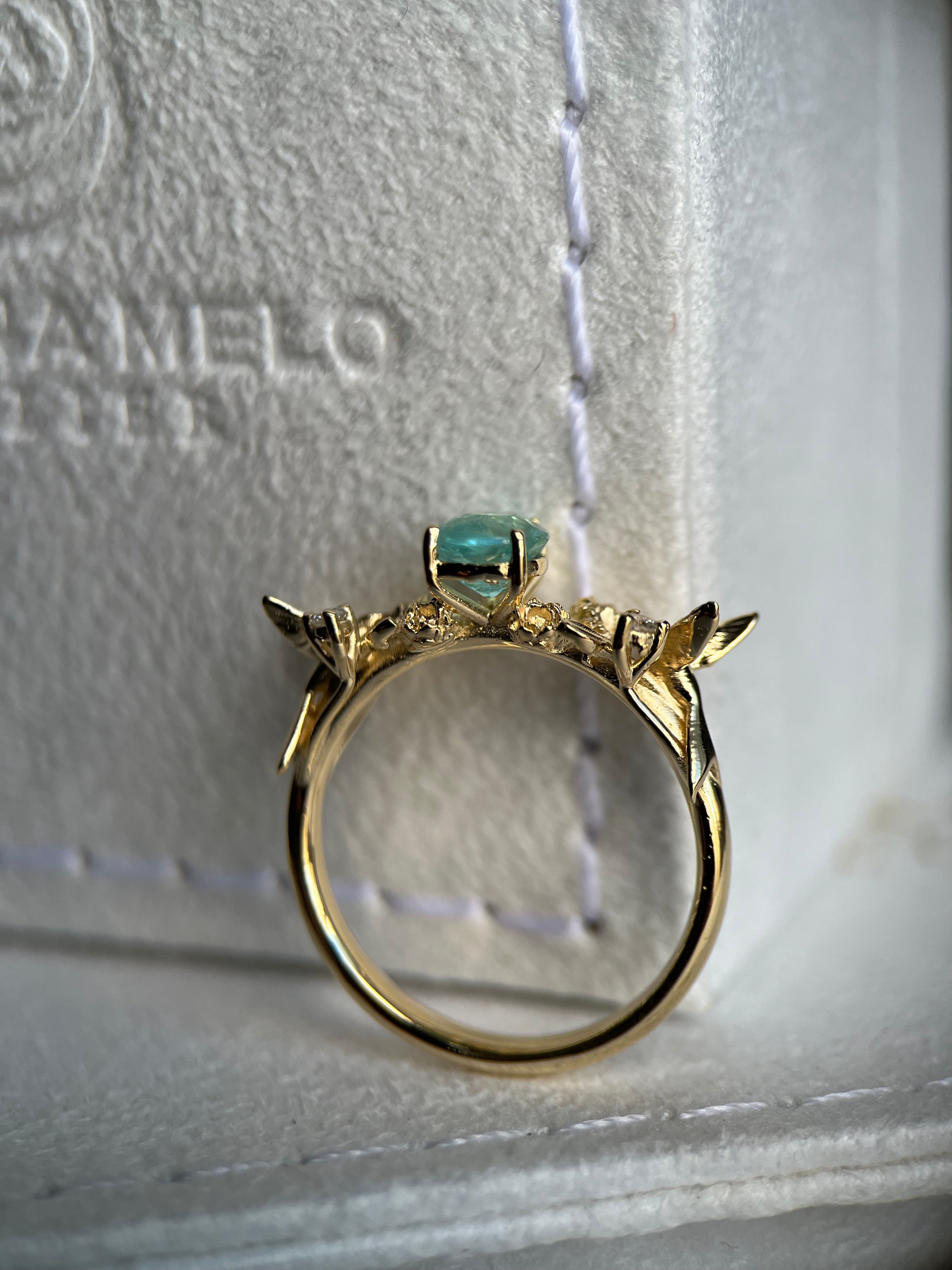 Anel Beija flor com Turmalina Paraíba Gota