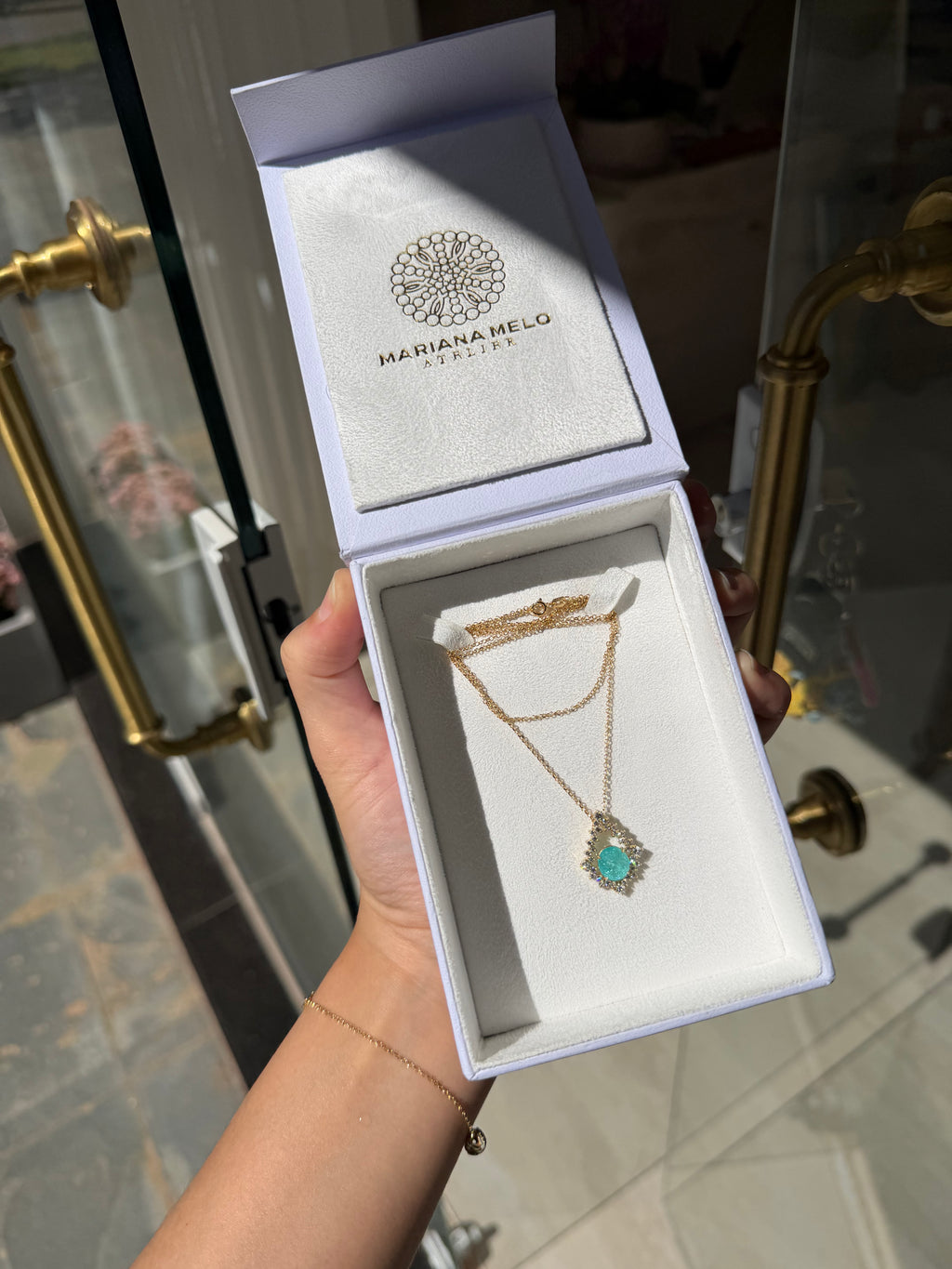 Pingente Turmalina Paraíba 3ct com diamantes