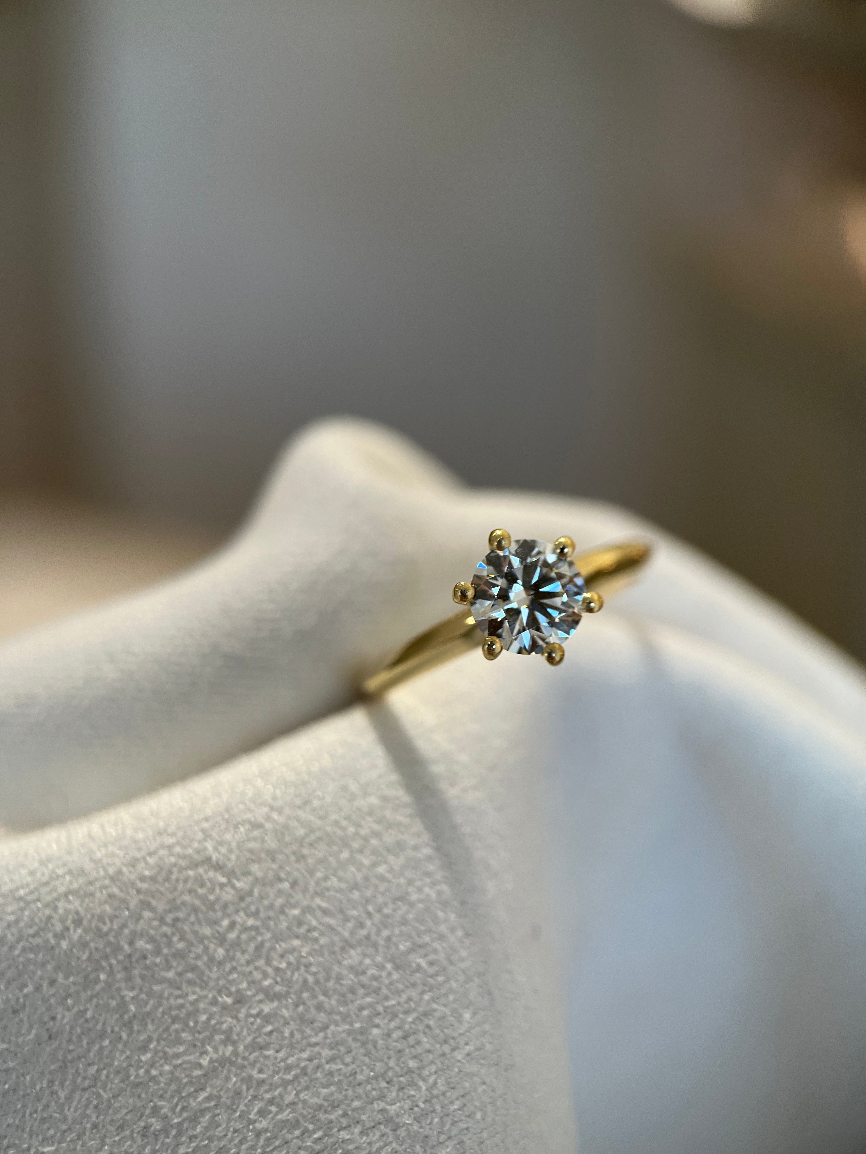 Solitário com diamante redondo de 0.80ct