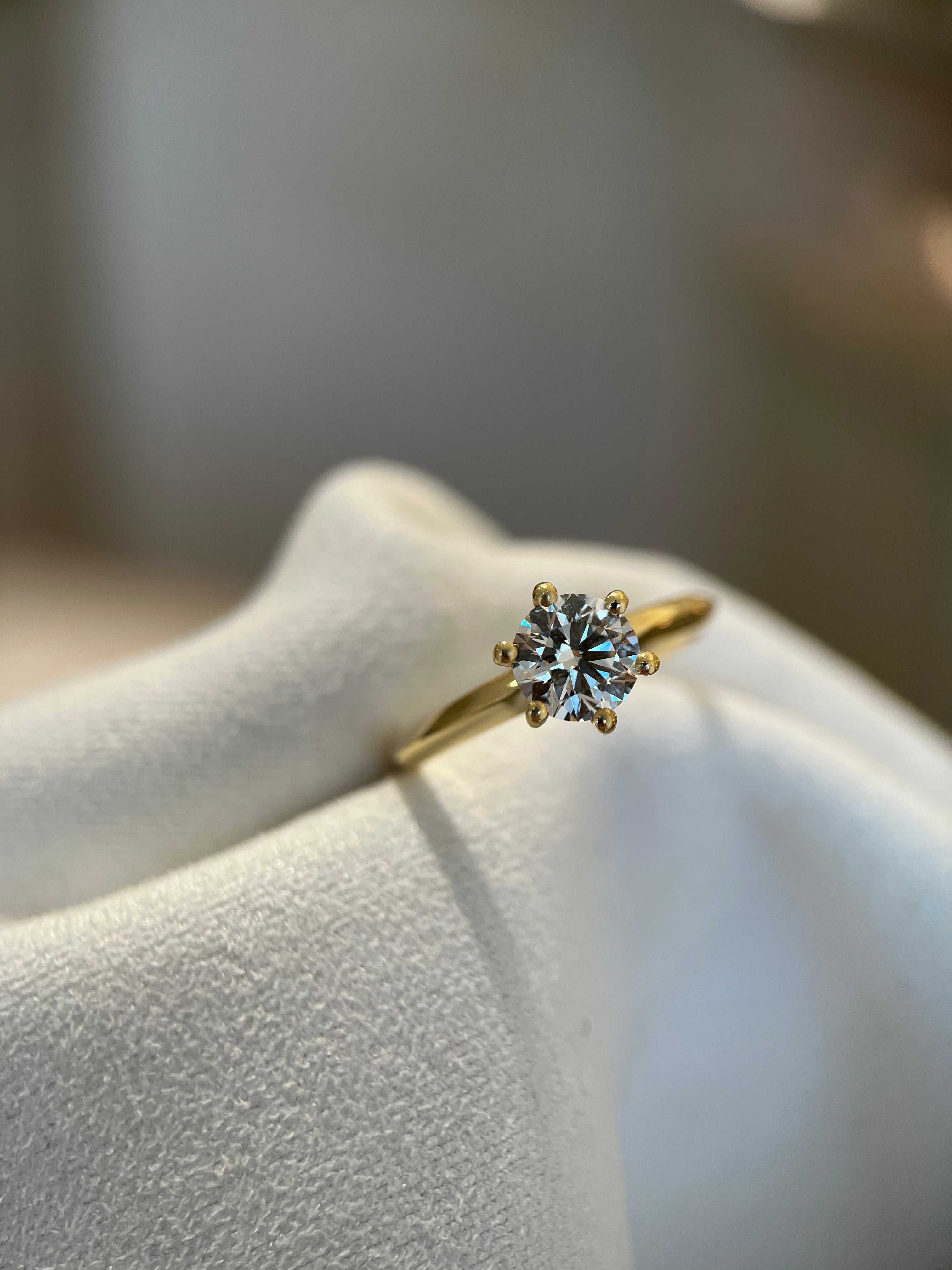 Solitário com diamante redondo de 0.80ct