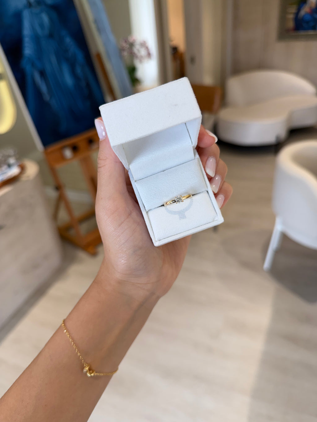 Anel solitário diamante de 0.25ct