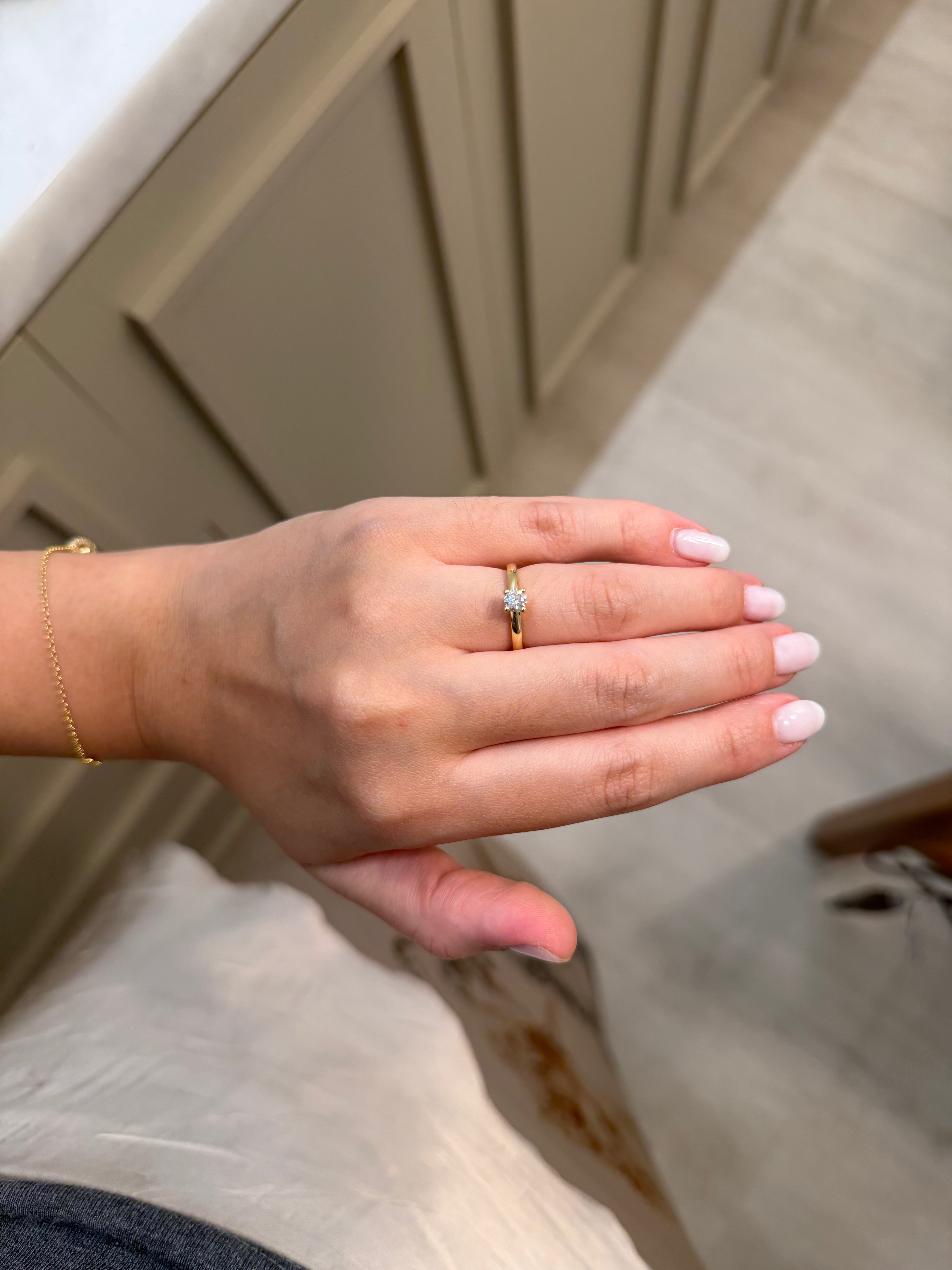 Anel solitário diamante de 0.25ct