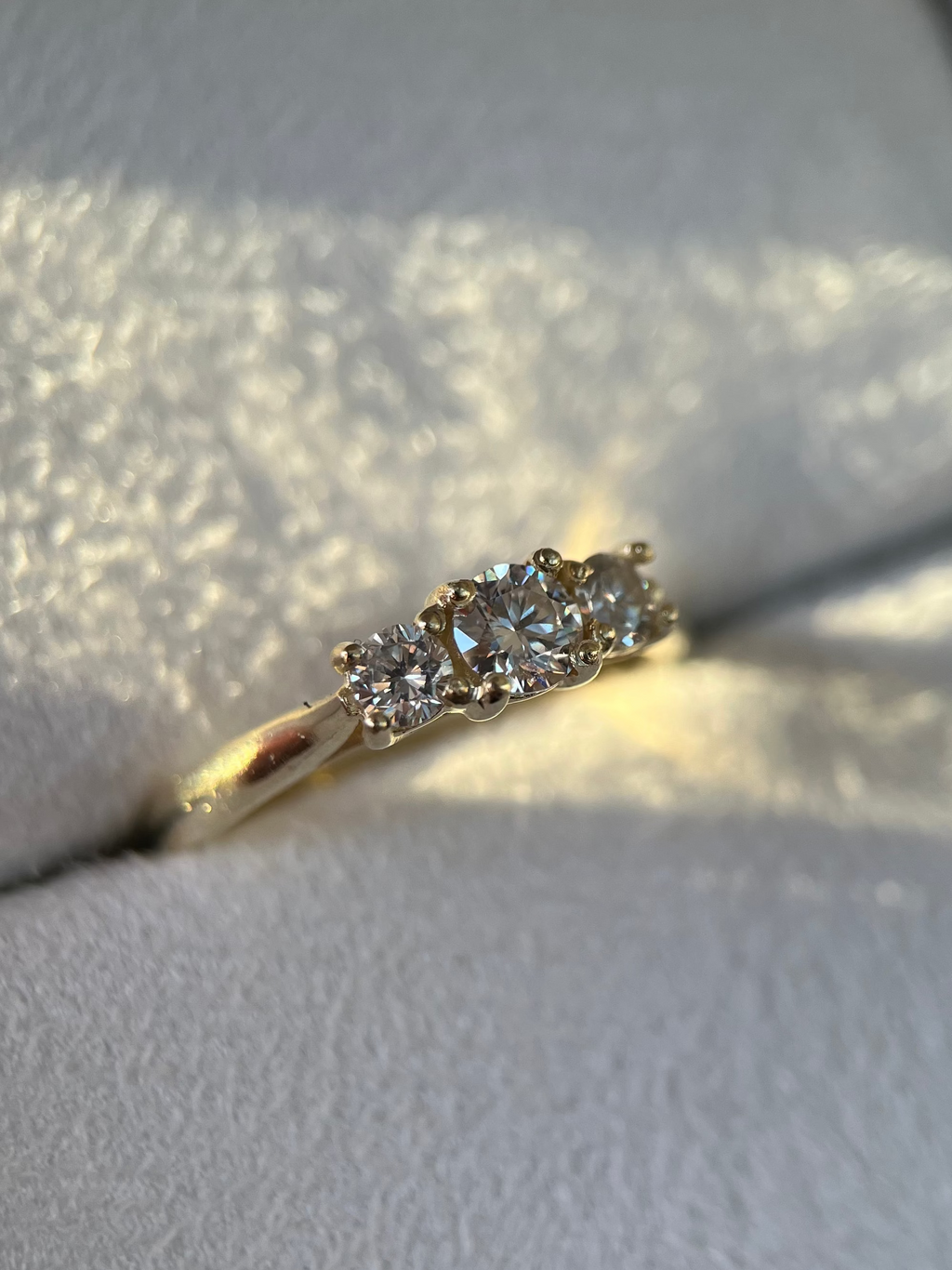 Solitário 3 diamantes 0.45ct