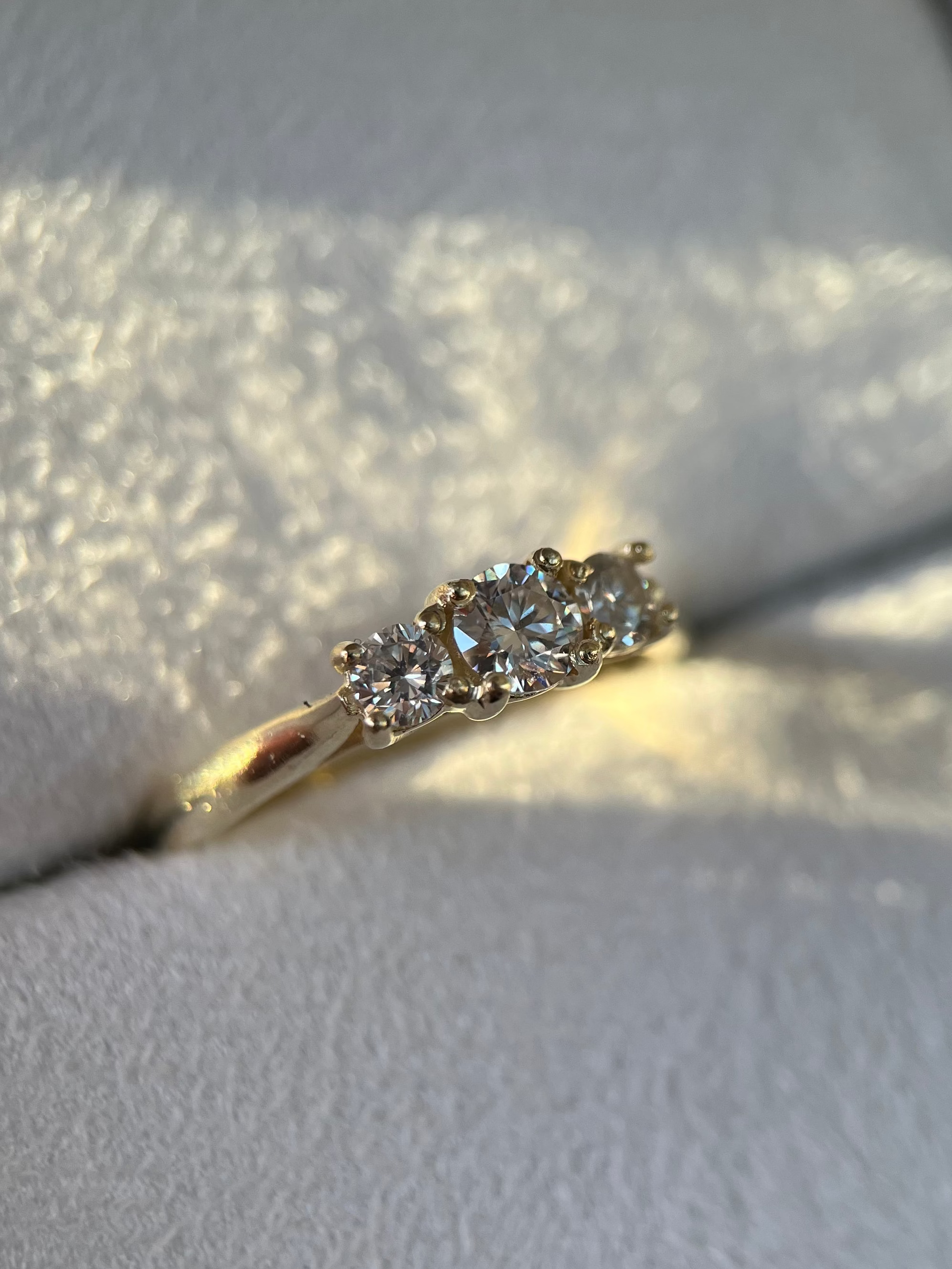 Solitário 3 diamantes 0.45ct
