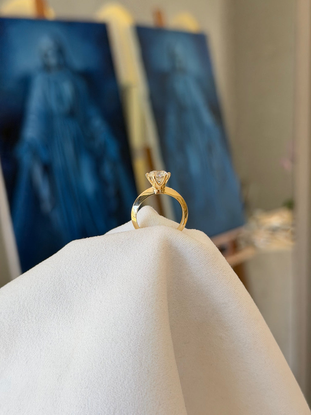 Solitário Clássico com 6 garras e diamante 1.5ct redondo