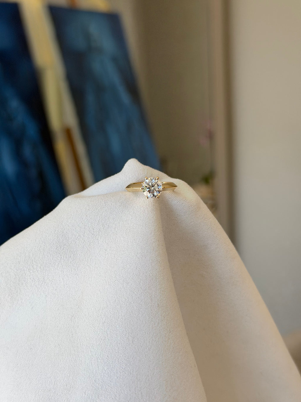 Solitário Clássico com 6 garras e diamante 1.5ct redondo