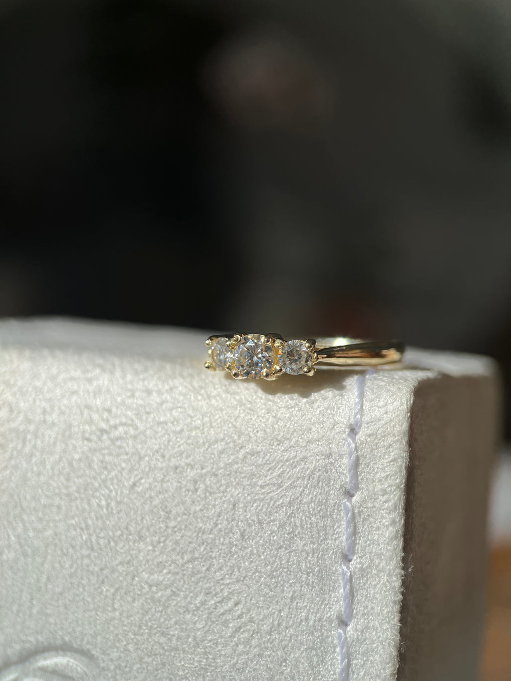 Solitário 3 diamantes 0.45ct