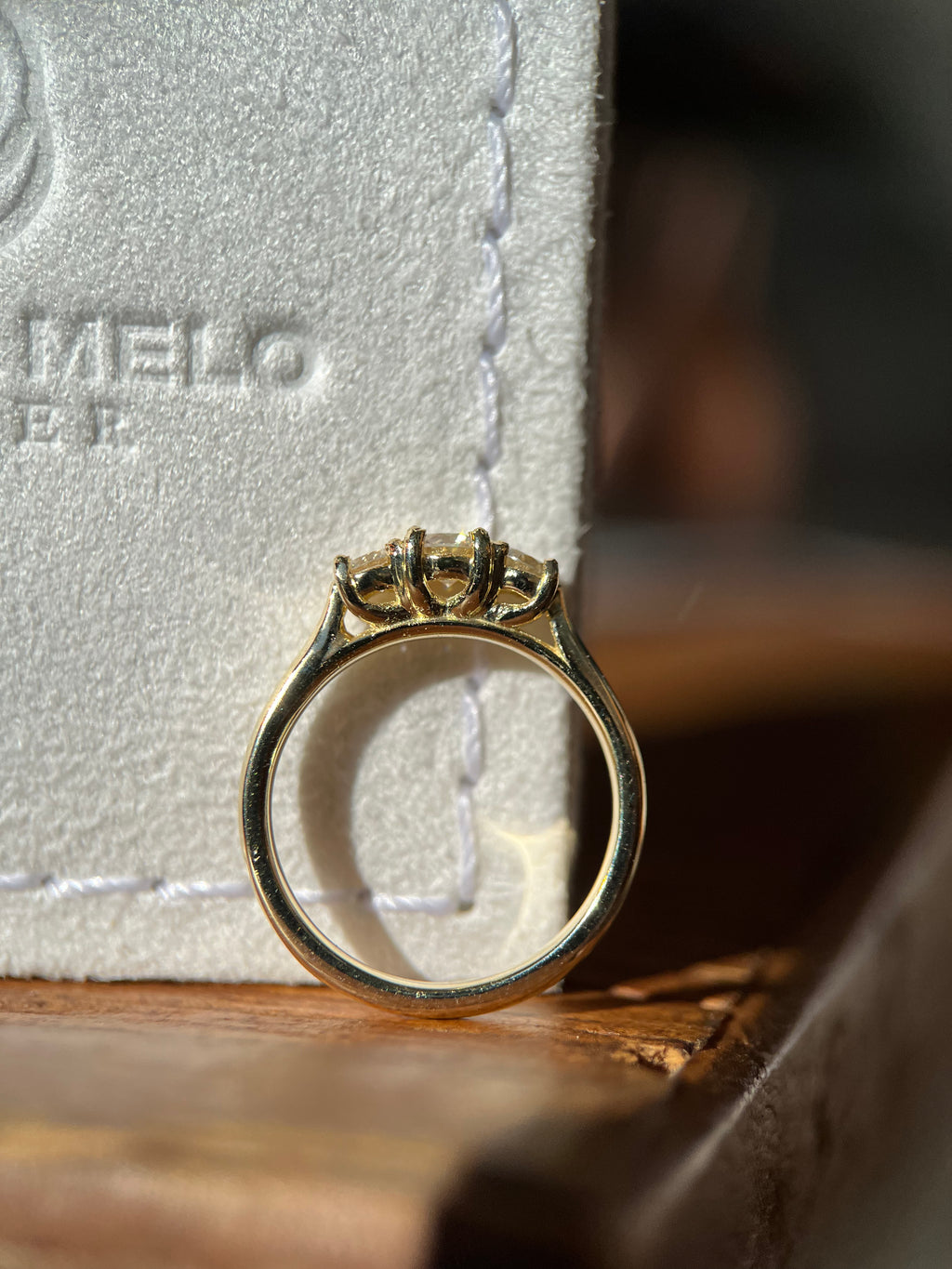 Solitário 3 diamantes 0.45ct