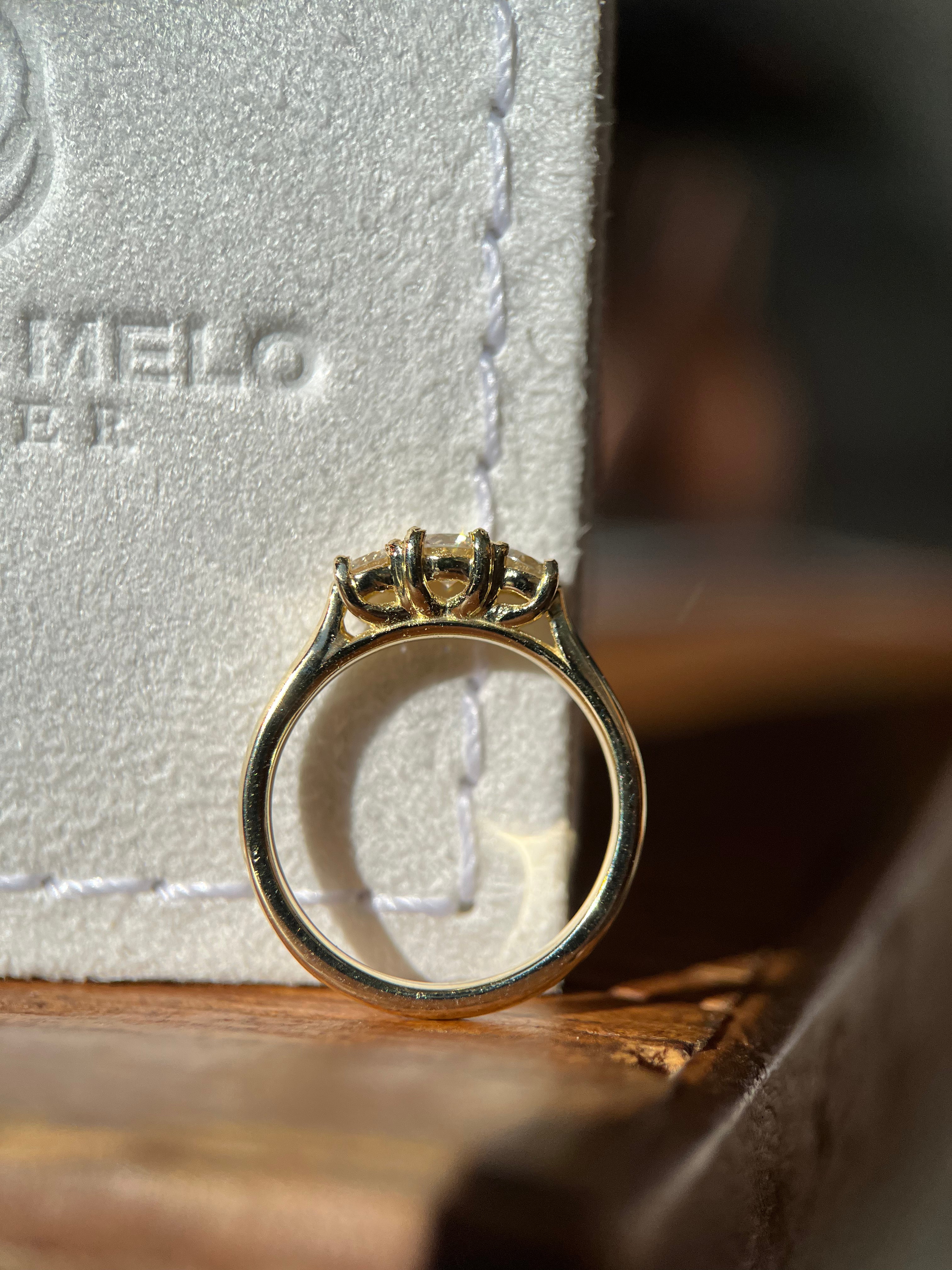 Solitário 3 diamantes 0.45ct
