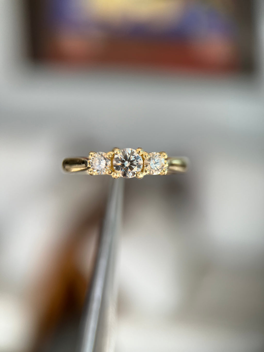Solitário 3 diamantes 0.45ct