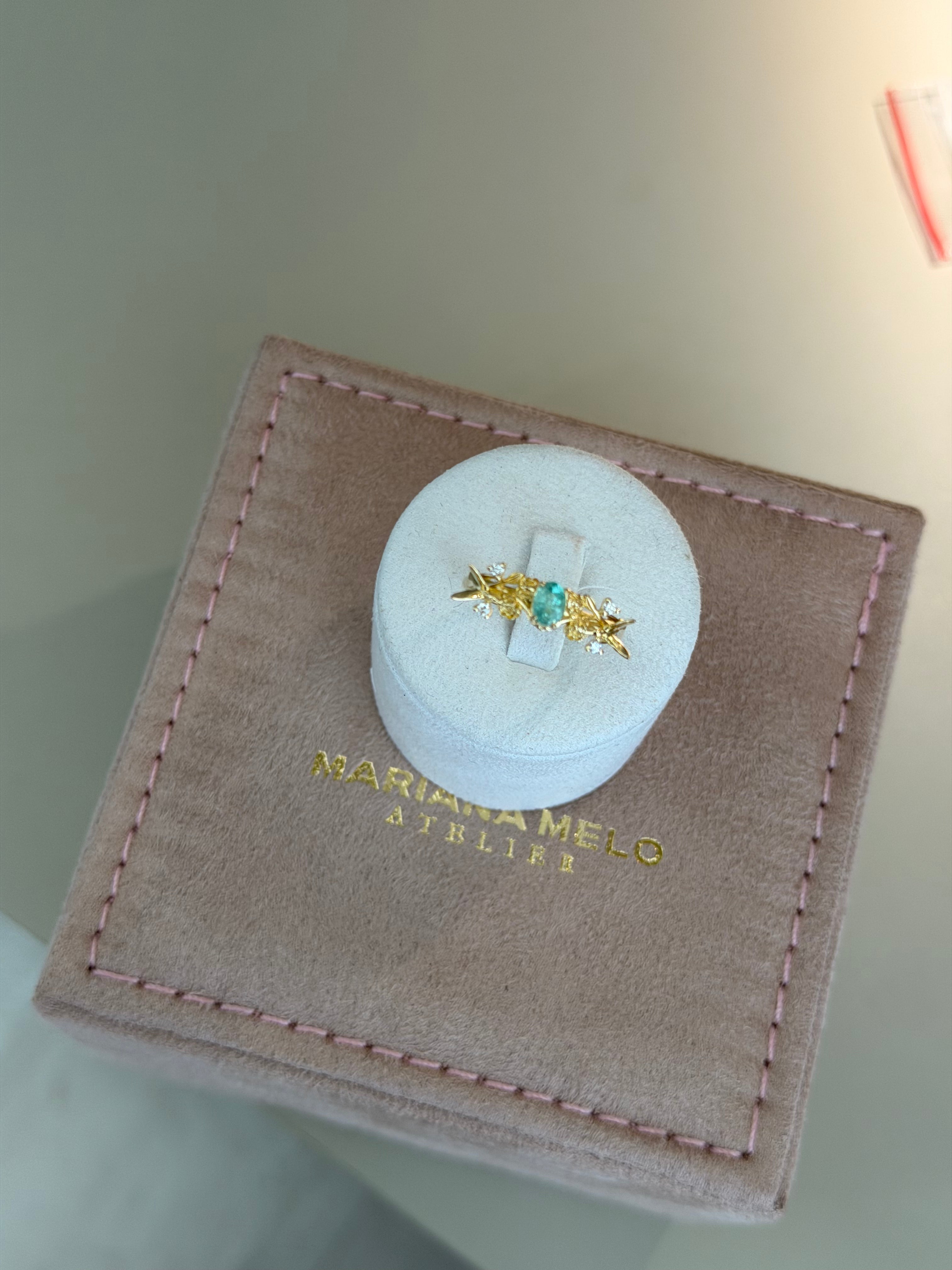 Anel Beija Flor com Turmalina Paraíba Petit