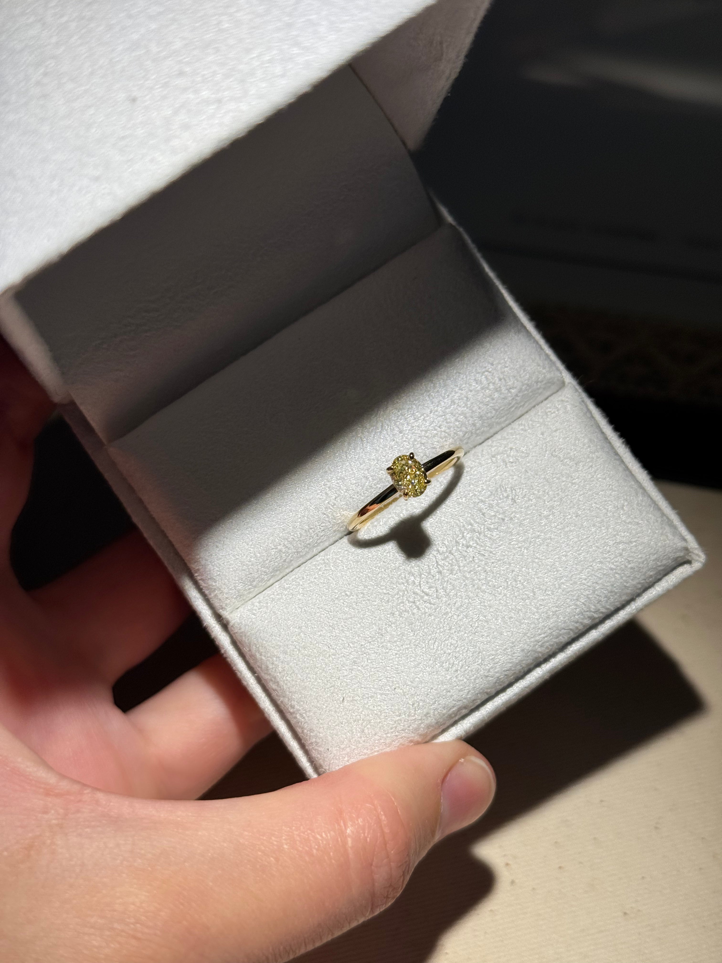 Solitário Fancy Yellow 0.60ct