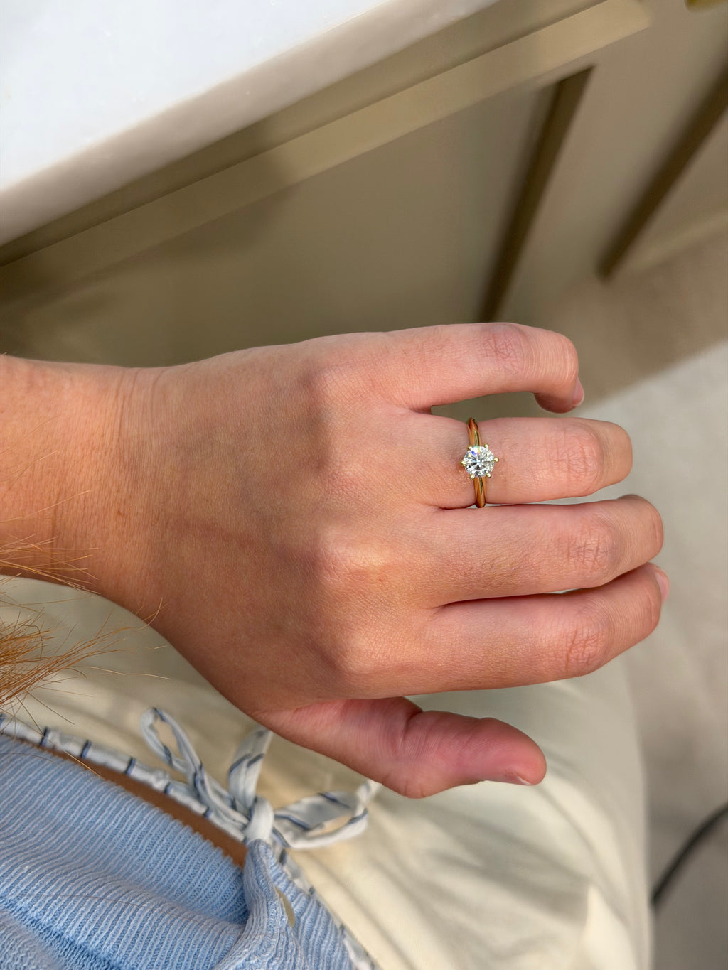 Solitário com diamante redondo de 0.80ct