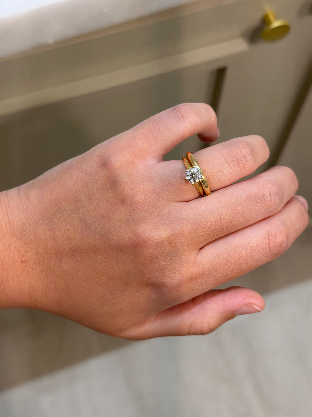 Solitário com diamante redondo de 0.80ct