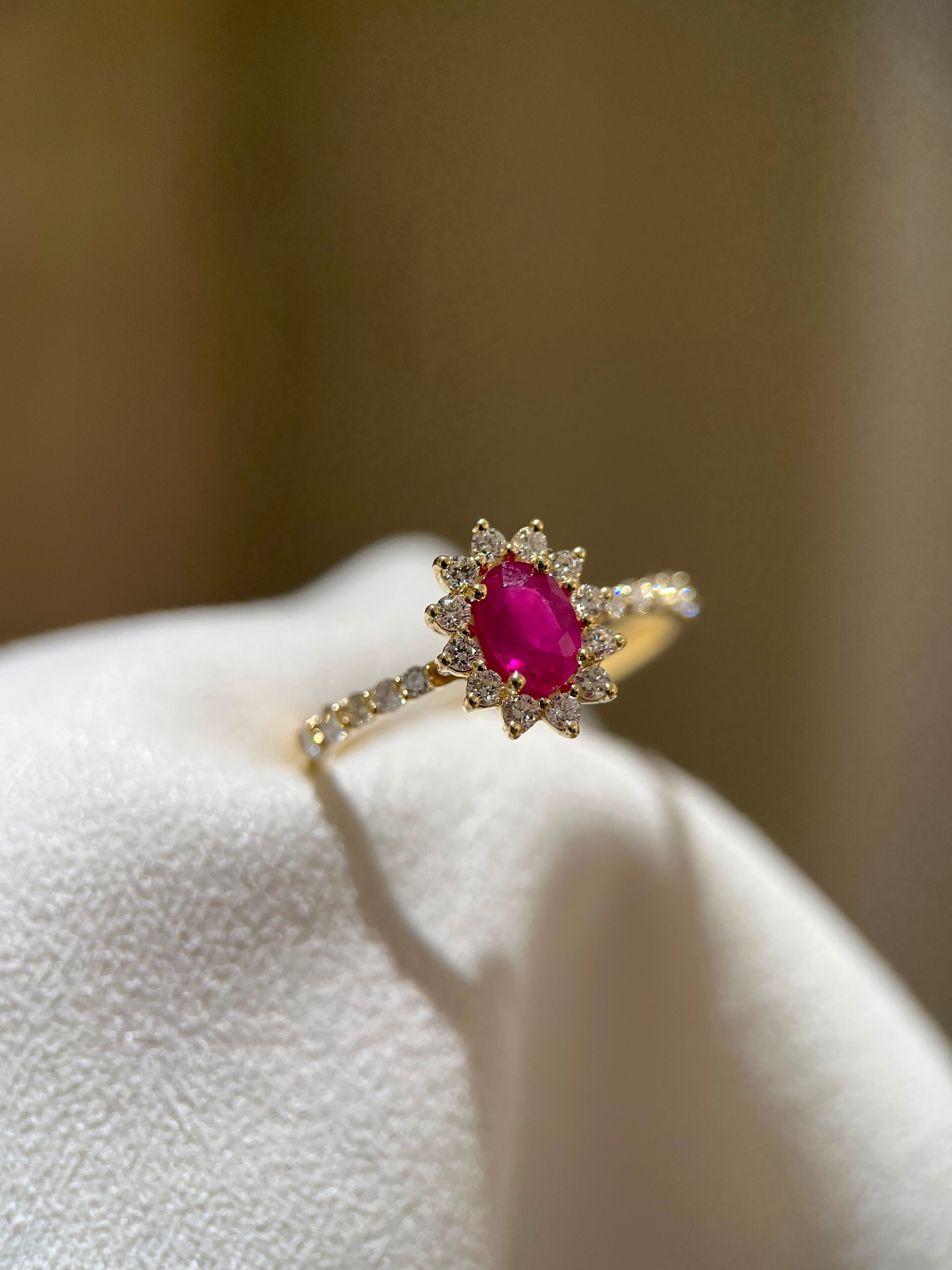 Anel Dégradé com Rubi e Diamantes