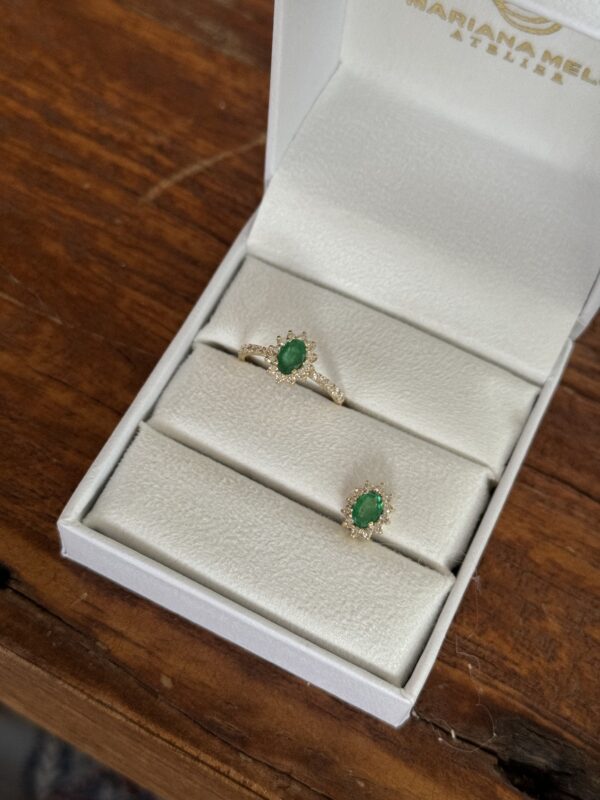 Anel Dégradé com Esmeralda e Diamantes - Imagem 7