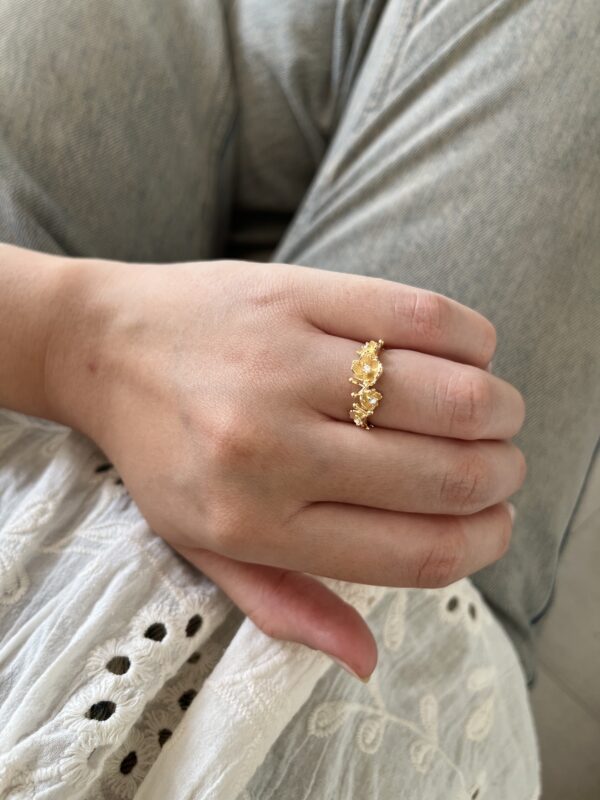 Anel Peonias com Diamantes - Imagem 9