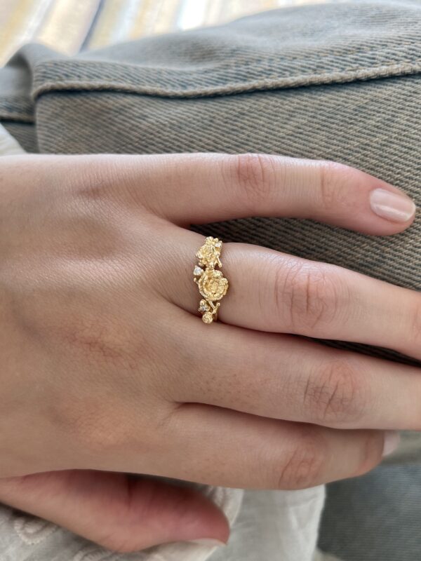Anel Peonias com Diamantes - Imagem 7