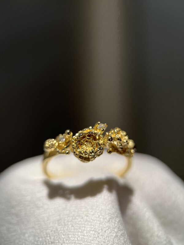 Anel Peonias com Diamantes - Imagem 5