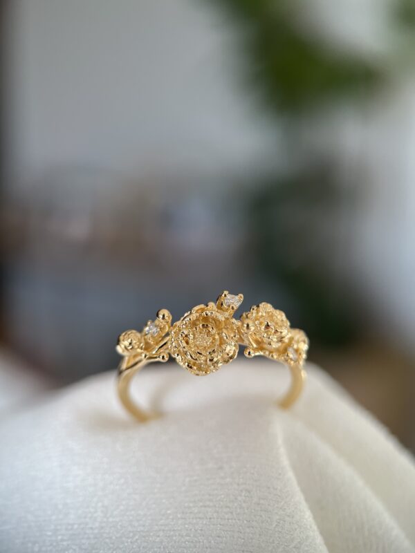 Anel Peonias com Diamantes - Imagem 2