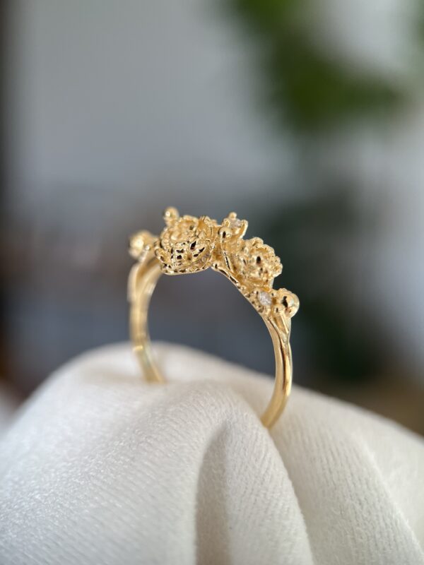 Anel Peonias com Diamantes - Imagem 3