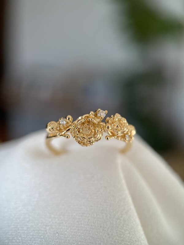 Anel Peonias com Diamantes - Imagem 4