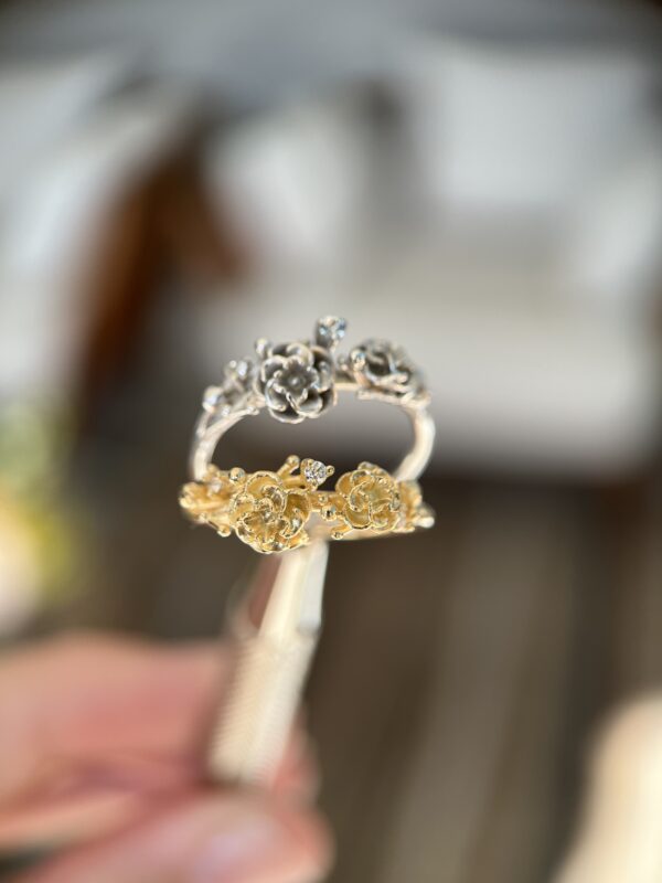 Anel Rosas com Diamantes - Imagem 8