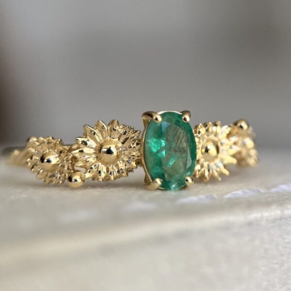 Anel Girassóis de ouro