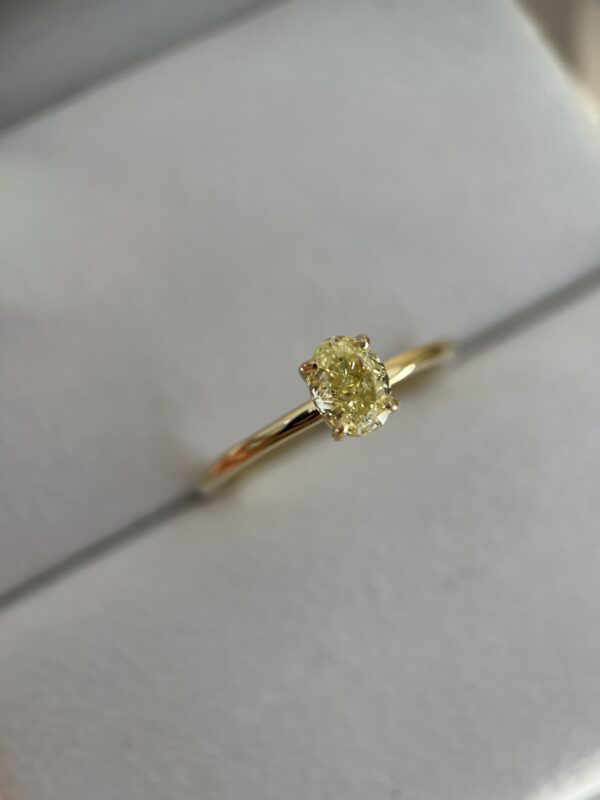 Anel de Ouro 18K com Diamante Fancy Yellow - Imagem 10